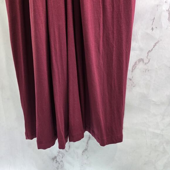 Jumpsuit Womens XL Maroon Wide Leg Gaucho Knot Twist Willa Moulinette Soeurs - Picture 10 of 13